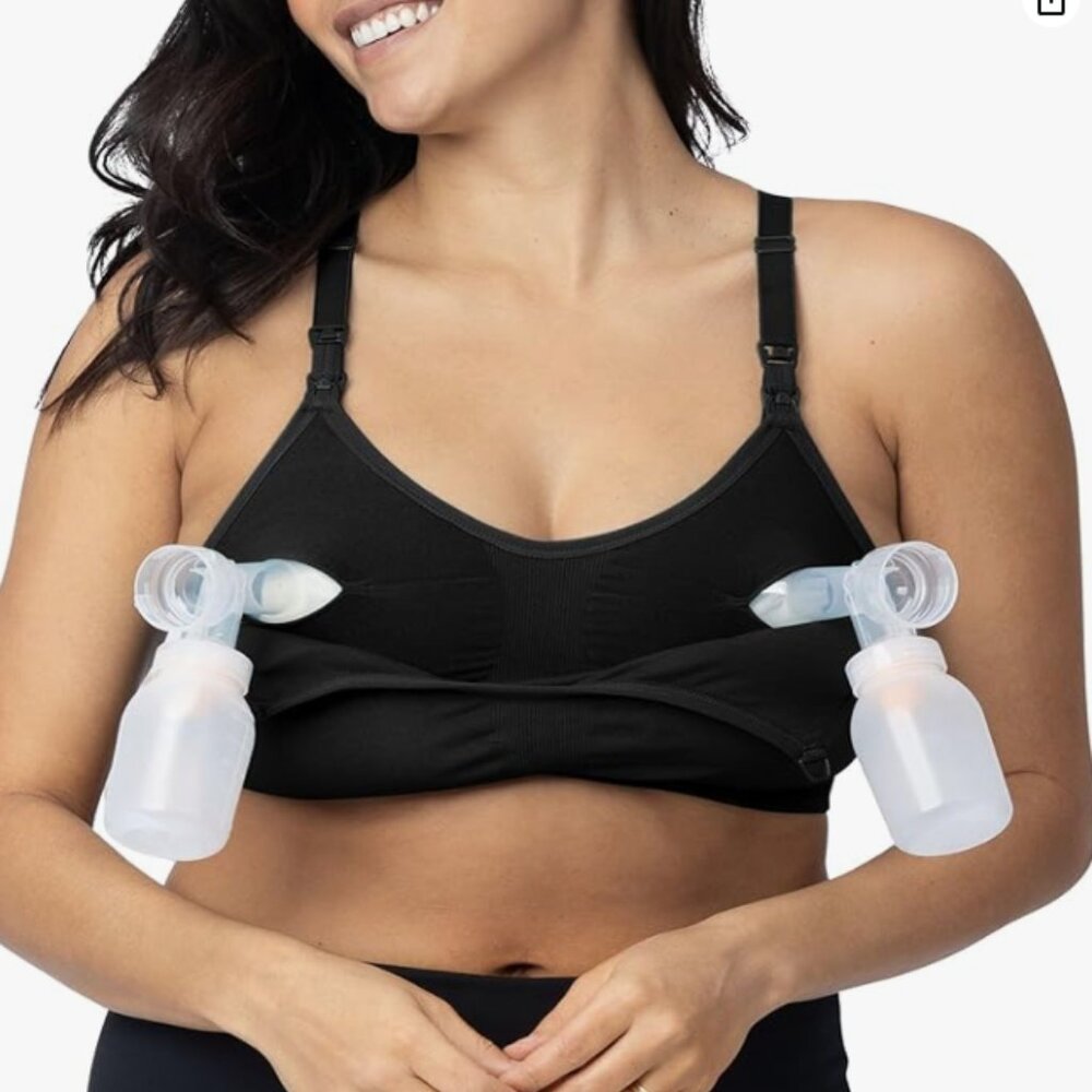 Kindred Bravely Sublime Sports Hands Free Pumping/Nursing Bra | Reg Medium Black